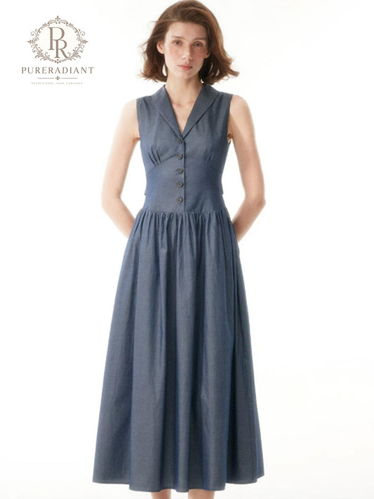 Azure Promenade Sleeveless Slip Dress