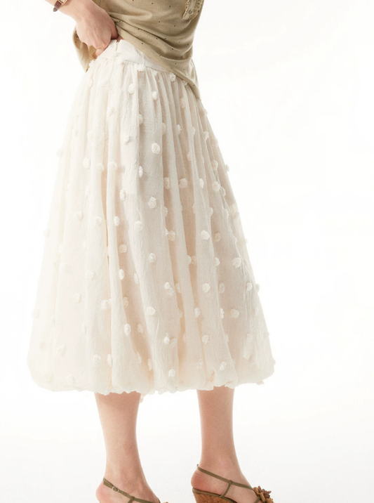 Ivory Fleur Jacquard Tulip Skirt