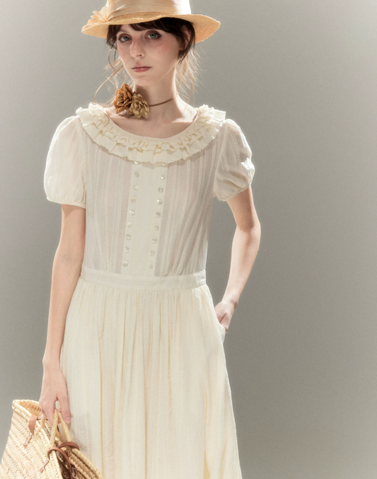 Rosalie Embroidered Tiered Dress