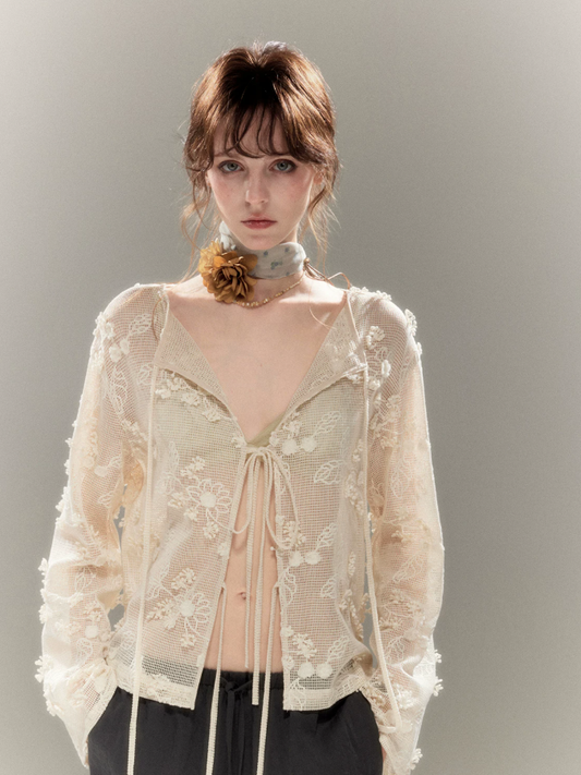 Élodie Blanc Broderie Resort Blouse